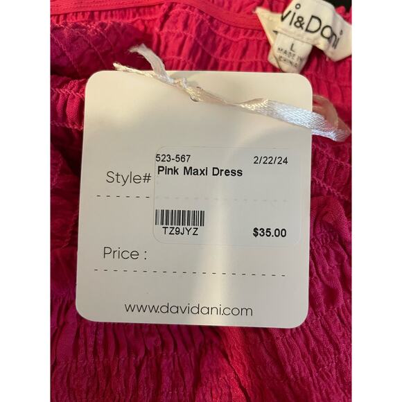 Davi and Dani womens large pink dress off shoulder new with tags - Picture 11 of 11